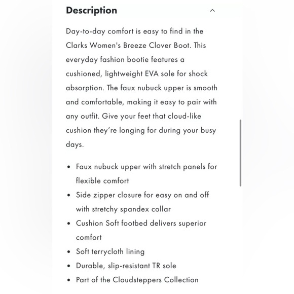 Clarks Cloudsteppers Casual Booties Breeze Clover Navy Nubuck Leather Sz 9M - Picture 14 of 14